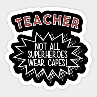 Teacher Superhero Cape Sticker